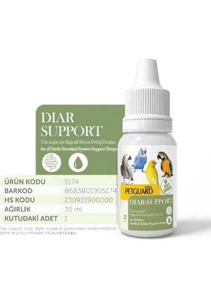 Kuş Vit Dıar Support 30 ml