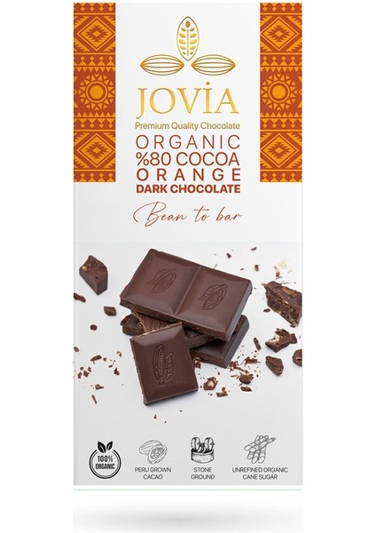 Organik %80 Cocoa Dark Çikolata Strawberry 85 gr