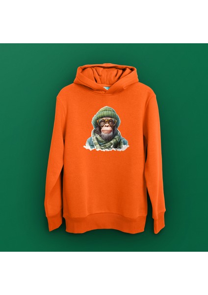 Maymun Düz Hoodie