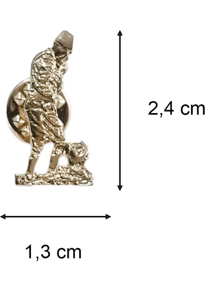 Atatürk Kocatepe Görselli Gold Renk Metal Yaka Rozeti 1 Adet fiyatları