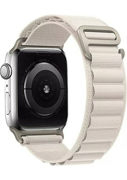 Apple Watch 38MM / 40MM/ 41 mm (Seriler /se ile Uyumlu) Alpine Bant Kordon Bej