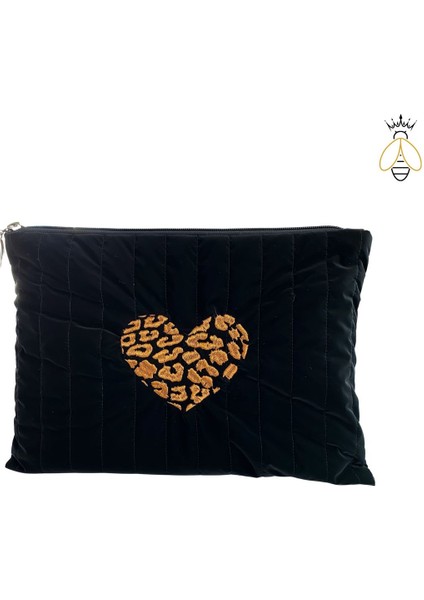 Akcs Kadın Gold Leopar Nakışlı El Çantası/clutch