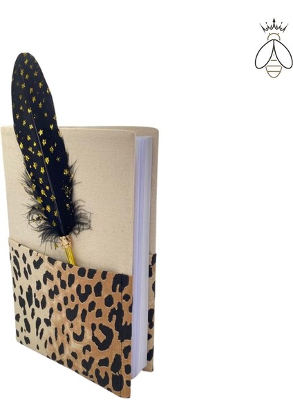 Aysena Kıdam Concept Store Akcs Leopar Defter - Yeşil Tüylü Kalem Hediye Seti