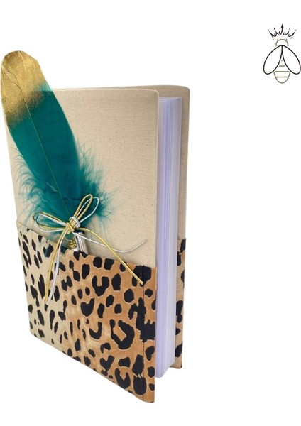 Aysena Kıdam Concept Store Akcs Leopar Defter - Yeşil Tüylü Kalem Hediye Seti