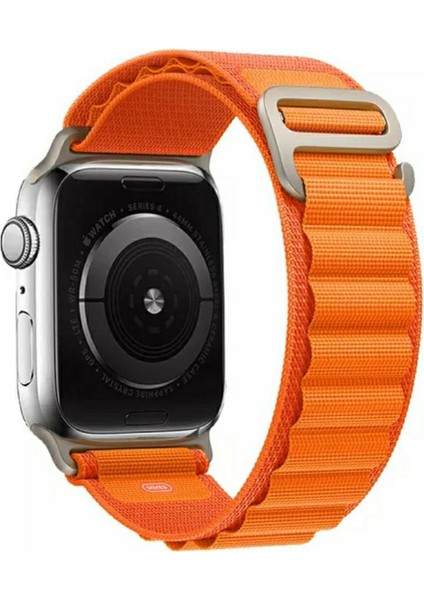 Apple Watch 38MM / 40MM/ 41 mm (Seriler /se ile Uyumlu) Alpine Bant Kordon Turuncu