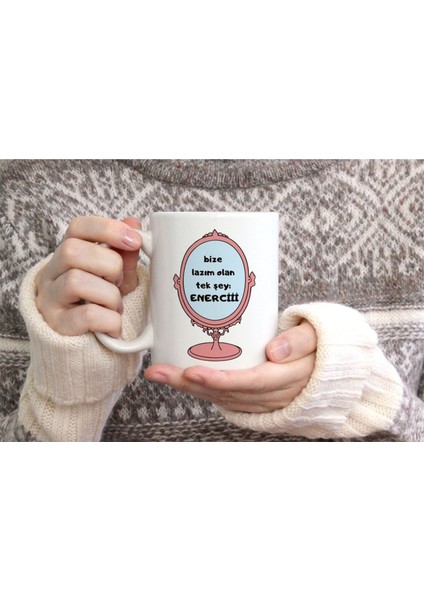 Bize Lazım Olan Tek Şey Enercii Baskılı Seramik Kahve Çay Kupası fiyatları