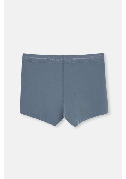 Koyu Gri 5210 Pamuk Düz Boxer