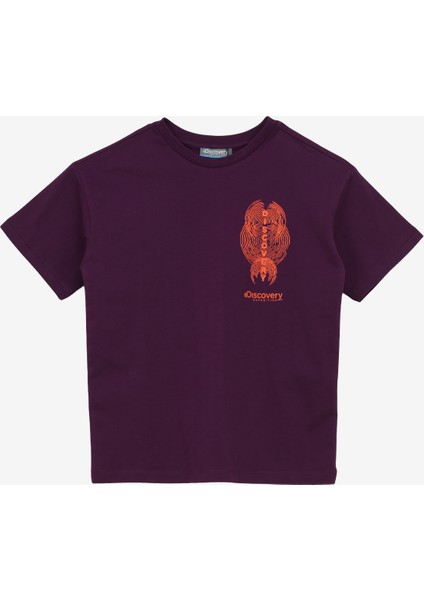 Baskılı Mor Erkek T-Shirt D4SB-TST3033