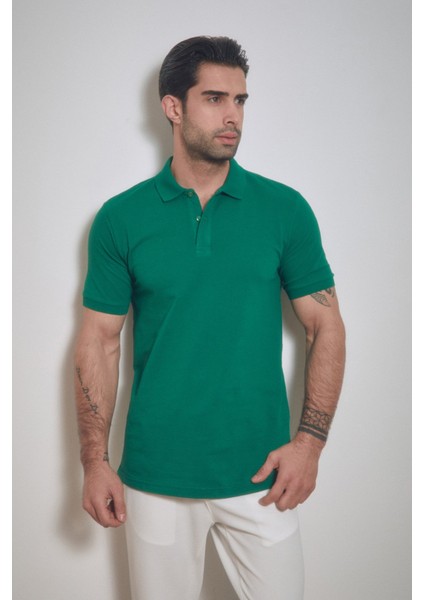 Basic Polo Yaka Düğmeli Tişört