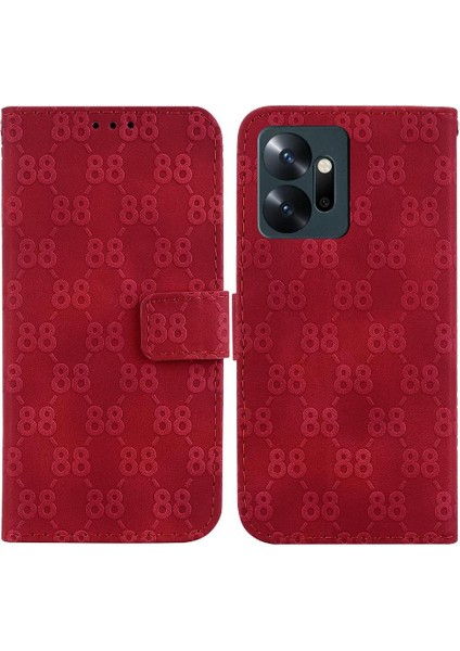 Infinix Sıfır 20 Çift 8 Kabartmalı Kickstand Kart Tutucu Pu Için Telefon Kılıfı (Yurt Dışından)