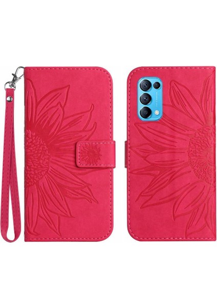 Oppo Oppo 5 4g Kabartmalı Ayçiçeği Flip Cüzdan Telefon Kılıfı Için Pu (Yurt Dışından)