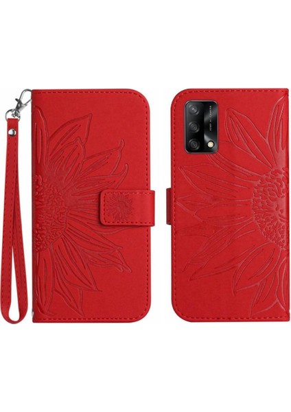 Kart Yuvaları Tutucu Lüks Pu Deri ile Oppo A74 4g Kısa Kayış Için Kılıf (Yurt Dışından)