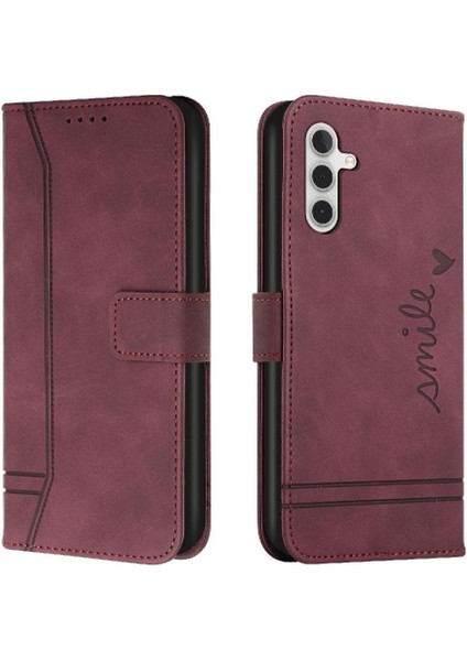 Telefon Kılıfı Için Samsung Galaxy A14 4g/5g Flip Folio Cüzdan Kart Yuvaları Kapak (Yurt Dışından)