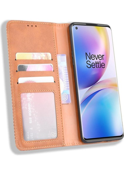 BDT Boutique Oneplus 8 Için Kılıf Pro 5g Manyetik Kapatma Cüzdan Pu Deri (Yurt Dışından)