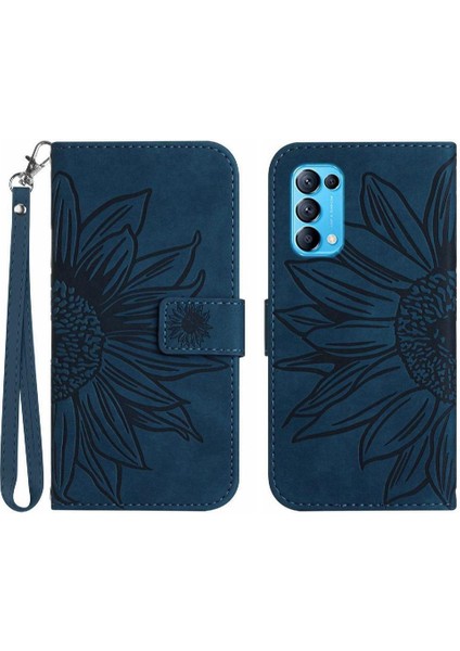 Oppo Oppo 5 4g Kabartmalı Ayçiçeği Flip Cüzdan Telefon Kılıfı Için Pu (Yurt Dışından)