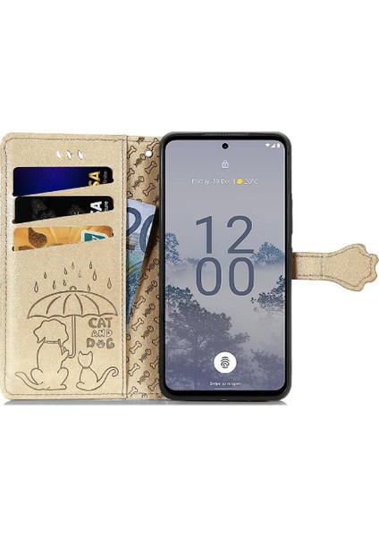 BDT Boutique Nokia X30 Için Kılıf Deri Kılıf Kapak Kapak Kısa Kayış Darbeye Karikatür (Yurt Dışından)