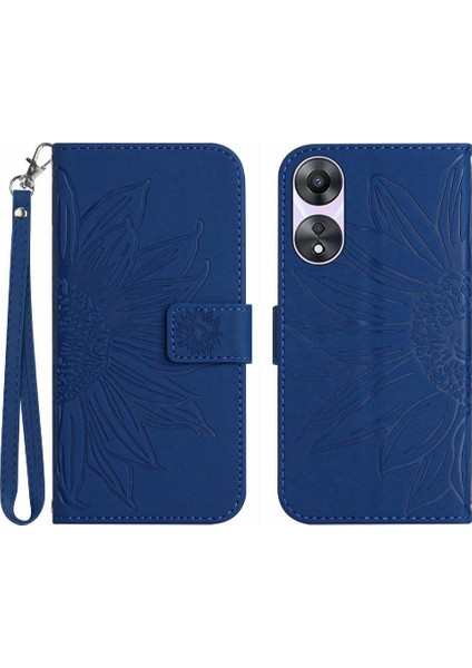 Kart Yuvaları Tutucu Kısa Kayış ile Oppo A78 4g Lüks Pu Deri Kılıf (Yurt Dışından)