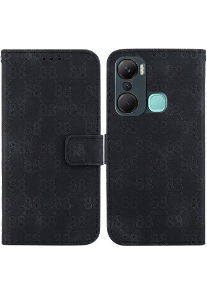 Infinix Sıcak 12 Pro Kickstand Çift 8 Kabartmalı Pu Deri Için Telefon Kılıfı (Yurt Dışından)