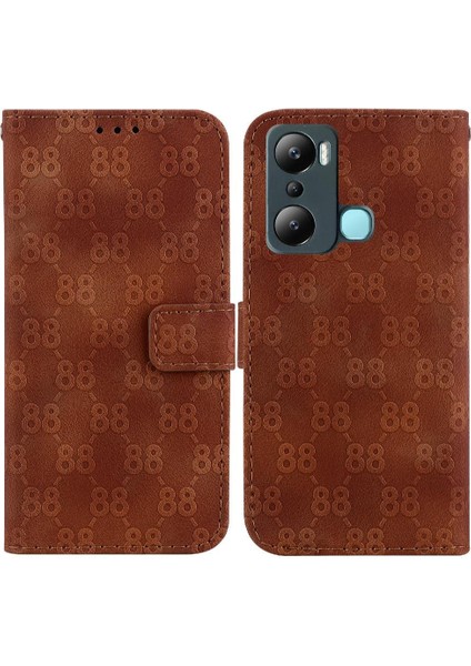 Infinix Sıcak 20I Cüzdan Kapak Için Telefon Kılıfı Çift 8 Kabartmalı Kart Tutucu (Yurt Dışından)