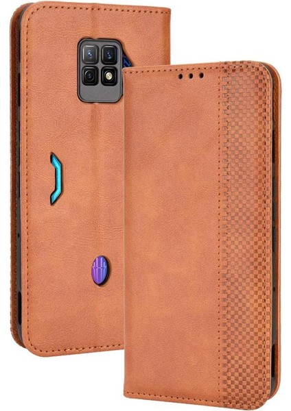 Zte Nubia Kırmızı Sihirli 7 Pro Pu Deri Cüzdan Manyetik Kapatma (Yurt Dışından)
