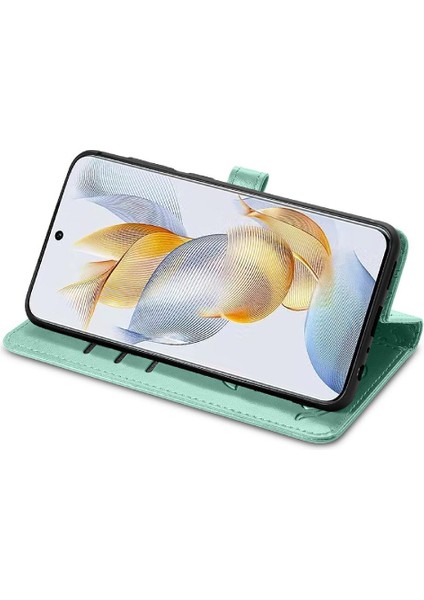 Huawei Onur Için Kılıf 90 5g Deri Kılıf Karikatür Hayvanlar Kısa Kayış Flip (Yurt Dışından)
