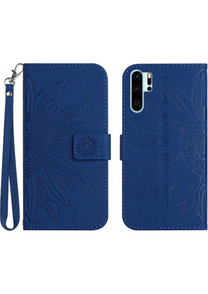 Kart Yuvaları Tutucu Flip Case ile Huawei P30 Pro Lüks Pu Deri Için Kılıf (Yurt Dışından)