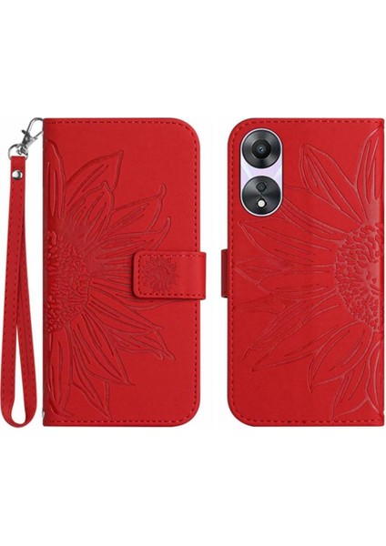 Kart Yuvaları Tutucu Kısa Kayış ile Oppo A78 4g Lüks Pu Deri Kılıf (Yurt Dışından)