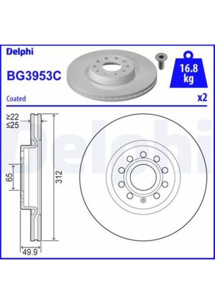 Fren Dıskı Tk On Boyalı Audı A3 Tt Seat Alhambra Leon Skoda Octavıa Superb Yetı Vw Caddy Eos Golf Jetta Passat Passat cc Scırocco Sharan Tıguan Touran
