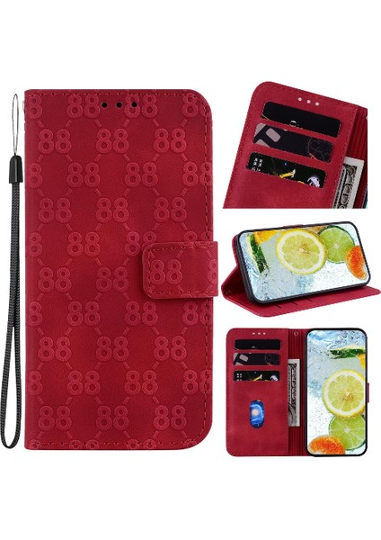 BDT Boutique Onur 70 Lite Için Telefon Kılıfı Kart Tutucu Çift 8 Kabartmalı Kickstand Pu (Yurt Dışından)