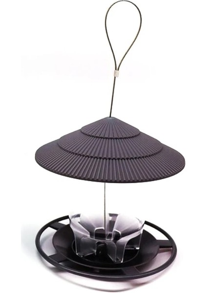 02 Gri Stil 16.5X16.5X18CM Yeni Su Geçirmez Gazebo Asılı Yabani Kuş Besleyici Açık Konteyner Asmak Halatlı Besleme Ev Tipi Kuş Besleyici Açık Dekor (Yurt Dışından)