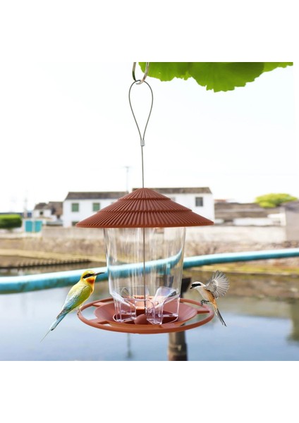 02 Gri Stil 16.5X16.5X18CM Yeni Su Geçirmez Gazebo Asılı Yabani Kuş Besleyici Açık Konteyner Asmak Halatlı Besleme Ev Tipi Kuş Besleyici Açık Dekor (Yurt Dışından) fırsatları