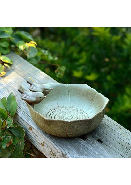 Retro Kuş Banyosu Bahçe Dekor Kuş Besleyici Heykeli Yaratıcı Etli Saksı Meyve Tabağı Ev Furg Açık Dekor (Yurt Dışından)