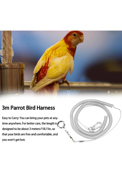 8,5 mm Stili 3m Ultra-Hafif Papağan Kuş Koşum Tasma Anti-Bite Açık Uçan Eğitim Halat Amerika Papağanı Papağan Papağanı Lovebird Araçları Için Pet Malzemeleri (Yurt Dışından) modelleri