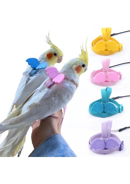 Menekşe Tarzı S Beden Ayarlanabilir Papağan Kuş Tasma Kitleri Ultralight Koşum Anti-Bite Uçan Eğitim Halatı Papağan Papağanı Için Kanatlı Taşınabilir (Yurt Dışından) modelleri