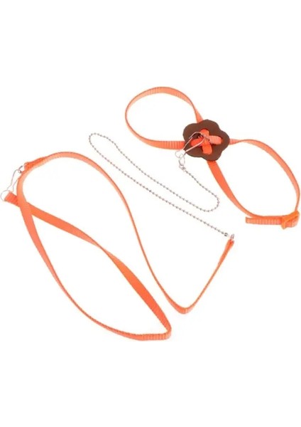 Turuncu Tarzı Pet Papağan Kuş Koşum Tasma Açık Ayarlanabilir Eğitim Halatı Anti Uçan Çekiş Kayışı Taşınabilir Yumuşak Bant (Yurt Dışından)