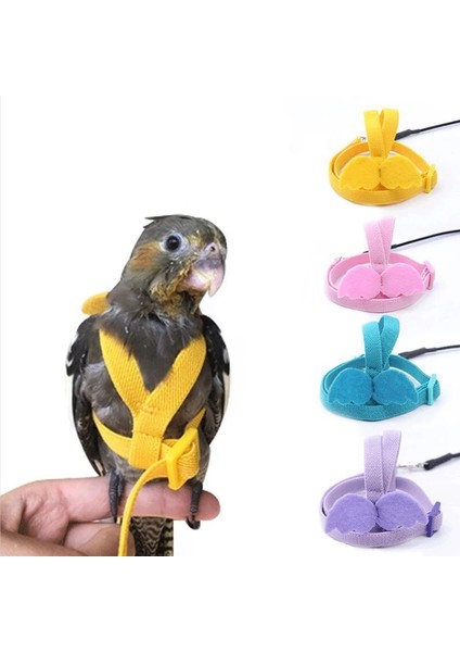 Mavi Stil No.4 Boyutu Ayarlanabilir Papağan Kuş Koşum Tasma Seti Anti-Bite Eğitim Koşum Papağanlar Için Açık Uçan Halat Papağan Küçük Kuşlar Için (Yurt Dışından)