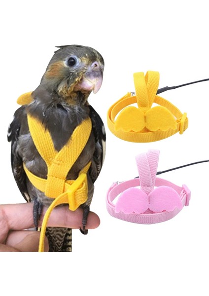 No.2 Tarzı Papağan Koşum ve Tasma Seti Ayarlanabilir Açık Uçan Eğitim Halatı Küçük Orta Kuşlar Için Kanatlı Papağan Papağanı Budgie (Yurt Dışından)