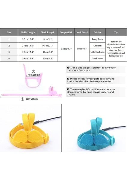Mavi Stil 27X9CM Pet Papağan Kuş Koşum Tasma Uçan Halat Sapanlar Açık Eğitim Çekiş Halatı Muhabbet Kuşu Cennet Papağanı Küçük Kuşlar (Yurt Dışından) fırsatları
