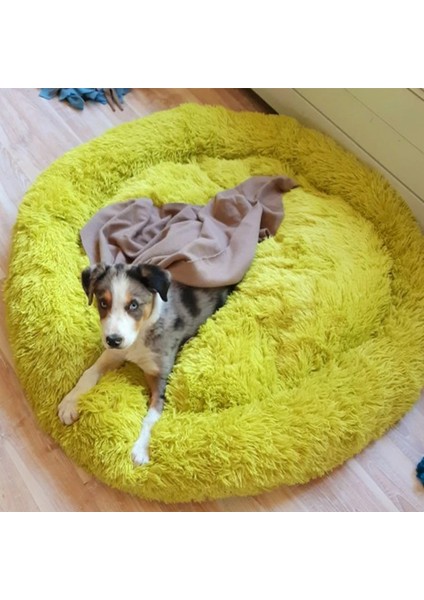 Beyaz Stil S Çapı 50CM Köpek Yatağı Uzun Peluş Dount Sepeti Sakinleştirici Kedi Yatakları Hondenmand Pet Kulübesi Ev Yumuşak Kabarık Yastık Uyku Tulumu Büyük Köpekler Için Mat (Yurt Dışından) modelleri