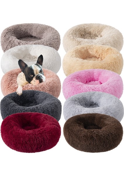 Kravatlı Çok Renkli Stil 50CM Uzun Peluş Köpek Yastık Yatak Pet Kanepe Süper Yumuşak Kabarık Rahat Mat Kedi Köpek Evi Için Yatak Yuvarlak Kedi Kış Sıcak Yatak Pet Yataklar (Yurt Dışından)