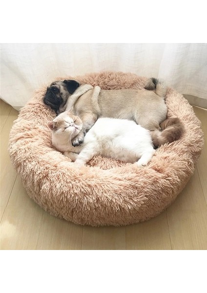 Kravatlı Çok Renkli Stil 50CM Uzun Peluş Köpek Yastık Yatak Pet Kanepe Süper Yumuşak Kabarık Rahat Mat Kedi Köpek Evi Için Yatak Yuvarlak Kedi Kış Sıcak Yatak Pet Yataklar (Yurt Dışından)