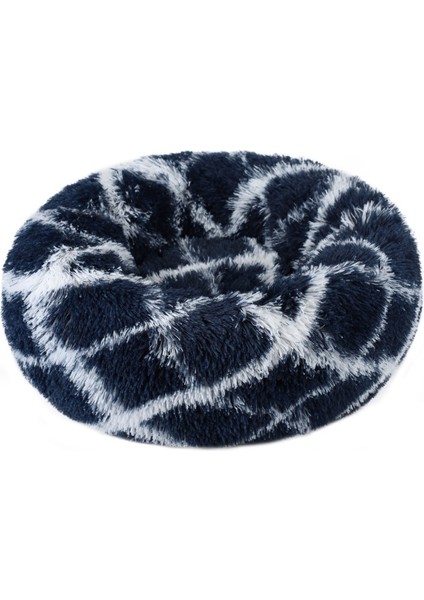 Lacivert Tarzı 40CM Uzun Peluş Köpek Yastık Yatak Pet Kanepe Süper Yumuşak Kabarık Rahat Mat Kedi Köpek Evi Için Yatak Yuvarlak Kedi Kış Sıcak Yatak Pet Yataklar (Yurt Dışından)