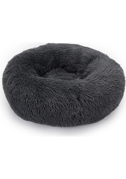 Koyu Gri Stil S Çapı 50CM Köpek Yatağı Uzun Peluş Dount Sepeti Sakinleştirici Kedi Yatakları Hondenmand Pet Kulübesi Ev Yumuşak Kabarık Yastık Uyku Tulumu Büyük Köpekler Için Mat (Yurt Dışından)