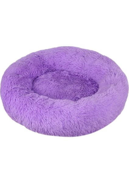 Mor Tarzı 40CM Uzun Peluş Köpek Yastık Yatak Pet Kanepe Süper Yumuşak Kabarık Rahat Mat Kedi Köpek Evi Için Yatak Yuvarlak Kedi Kış Sıcak Yatak Pet Yataklar (Yurt Dışından)