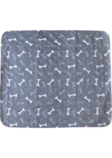 Gri Tarzı 70 x 80 Yeniden Kullanılabilir Pet Idrar Pedi Yıkanabilir Köpek Kedi Bezi Mat 3 Katmanlı Emici Köpekler Bezi Pedleri Kanepe Yatak Zemin Için Kemik Pençe Baskı (Yurt Dışından)