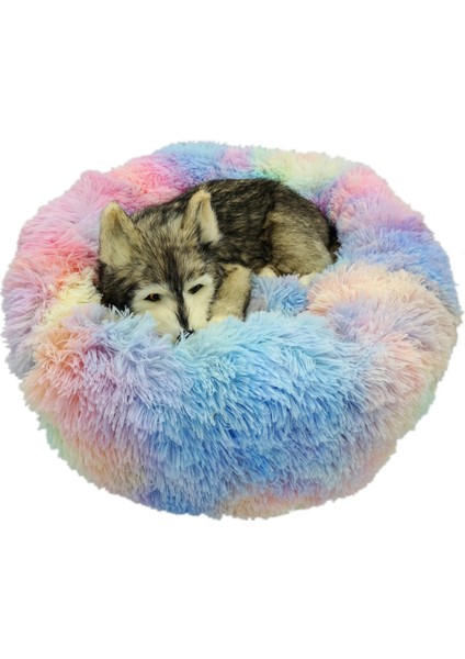 Gül Tarzı 40CM Sakinleştirici Köpek Yatağı Kanepe Yuvarlak Peluş Mat Köpekler Için Büyük Büyük Labradors Kedi Evi Donut Yatak Köpek Için Dcpet Evcil Hayvan Ürünleri (Yurt Dışından) fiyatları