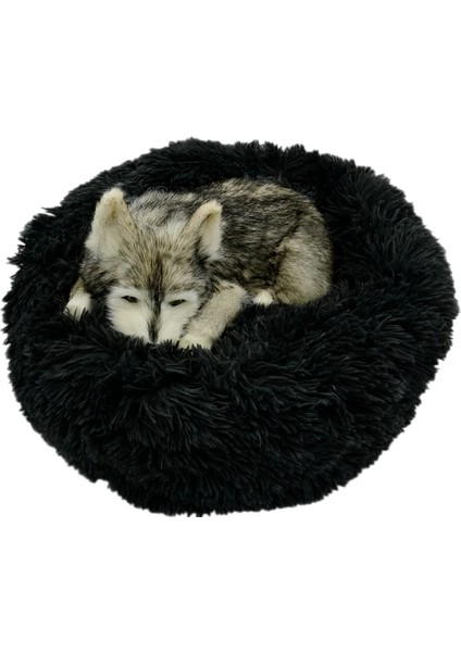 Siyah Stil 50CM Vıp Pet Köpek Yatağı Köpek Büyük Büyük Küçük Kedi Evi Için Yuvarlak Peluş Mat Kanepe Ürünleri Pet Sakinleştirici Yatak Köpek Çörek Yatağı (Yurt Dışından) fırsatları