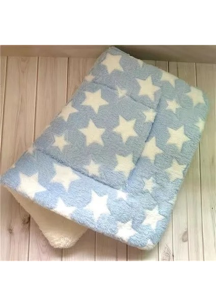 Mavi Yıldız Stili XL-68X98CM Fanila Kalınlaşmış Pet Yumuşak Polar Ped Pet Köpek Kedi Battaniye Yatak Mat Yavru Chihuahua Için Yastık Ev Halısı Sıcak Tutmak Uyku Örtüsü (Yurt Dışından)