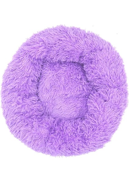 Mor Tarzı 50CM Vıp Pet Köpek Yatağı Köpek Büyük Büyük Küçük Kedi Evi Için Yuvarlak Peluş Mat Kanepe Ürünleri Pet Sakinleştirici Yatak Köpek Çörek Yatağı (Yurt Dışından)