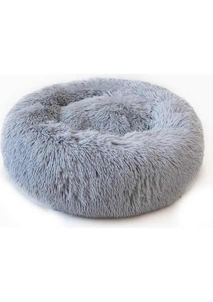 Açık Gri Stil 50CM Süper Yumuşak Pet Yatak Kulübesi Köpek Yuvarlak Kedi Kış Sıcak Uyku Tulumu Uzun Peluş Büyük Köpek Yastık Mat Taşınabilir Kedi Malzemeleri (Yurt Dışından)